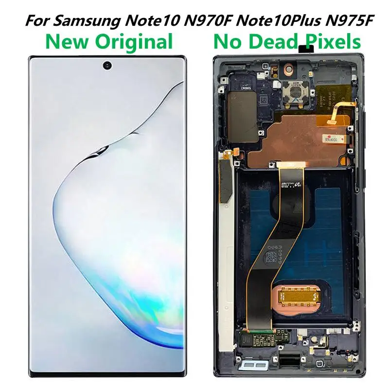 

AMOLED For Samsung Note 10 Plus N975 LCD Display With Frame Note 10 N970 LCD Touch Screen Digitizer Replacement Repair Parts