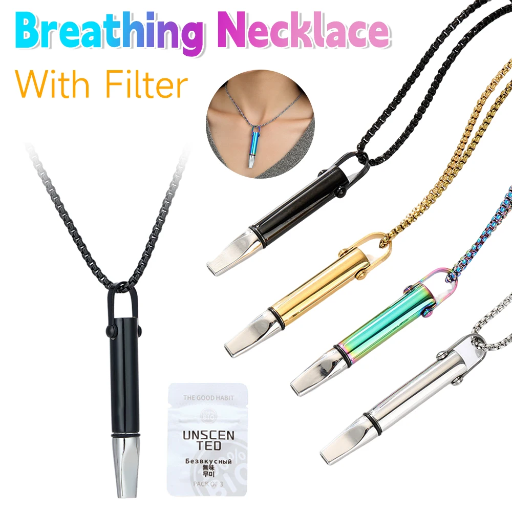 قلادة مساعدة مضادة للتدخين، قلادة عين النمر لتخفيف التوتر مع قلادة من القطن للتنفس والقلق للبالغين #1