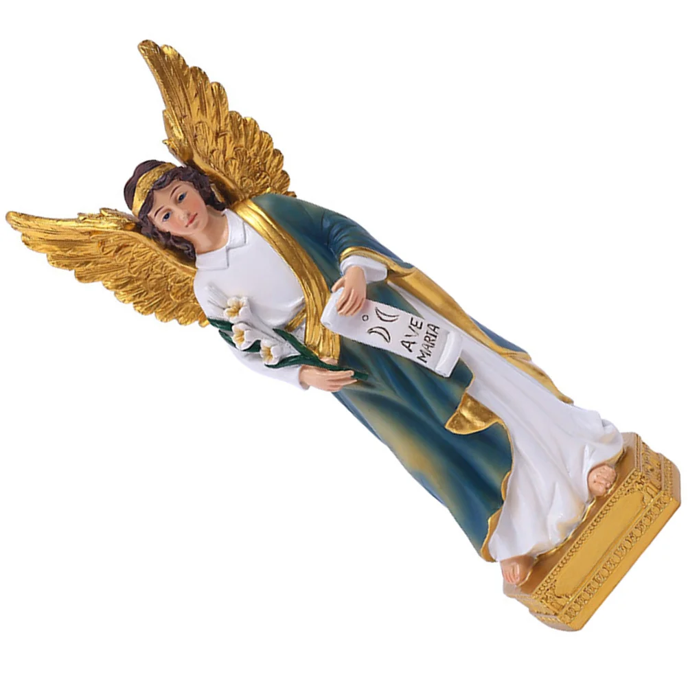 

Statue Resin Angel Ornament Home Decor Religious Christmas Gift for Office Study Bedroom Church Window Decoration