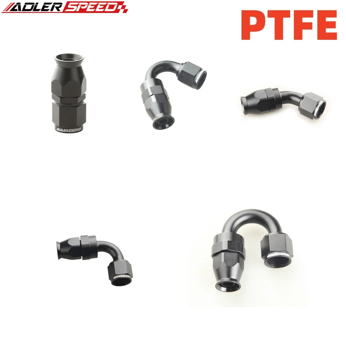 

AN4/6/8/10/12 Straight 0°/45°/90°/120°/180° Deg Reusable Hose End Fitting Adapter For Swivel PTFE Oil Fuel Line Hose End Fitting