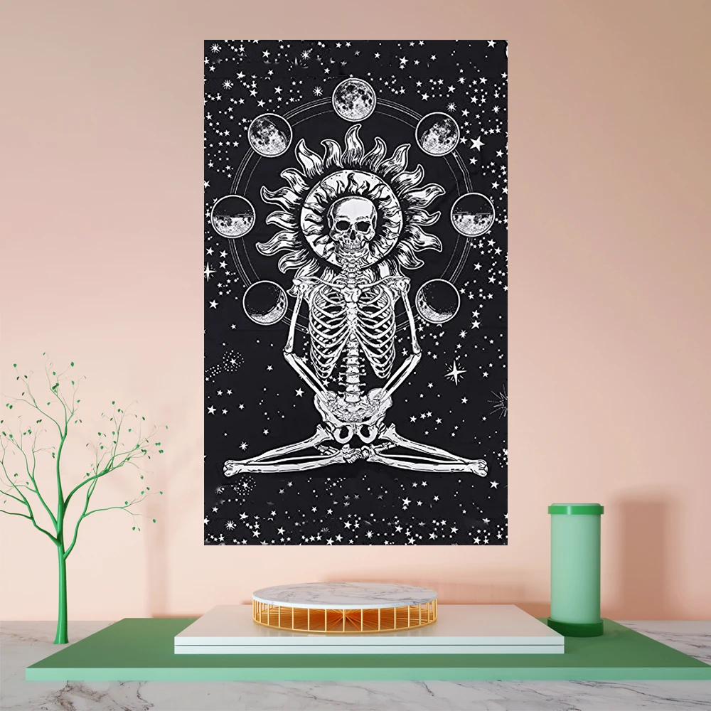 Simple Skull printing big wall mounted cheap hippie wall hanging bohemian wall tapestry mandala wall art decoration