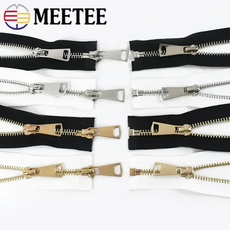 1Pc 5# 60-150cm Open End Single/Double Sliders Metal Zipper For Sewing Jacket Coat Zippers Down Zips Repair Kit DIY Accessories