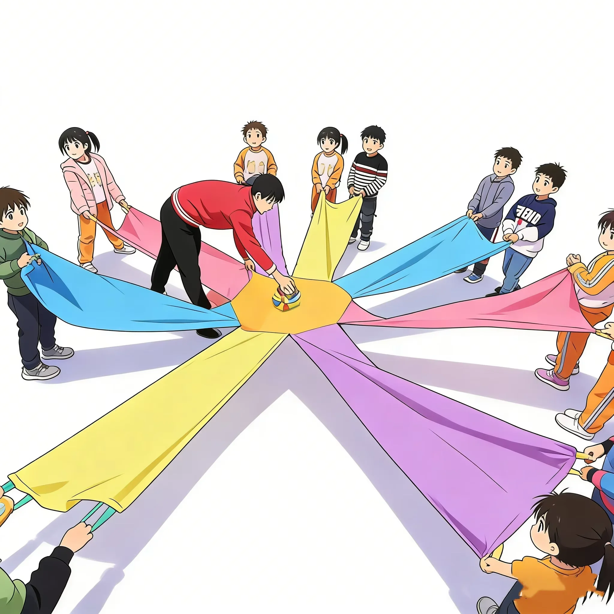 

2.4/3.6M Octagonal Rainbow Play Parachute Multiplayer Outdoor Sport Toy Physical Training Gym Cooperative Team Game for Kids