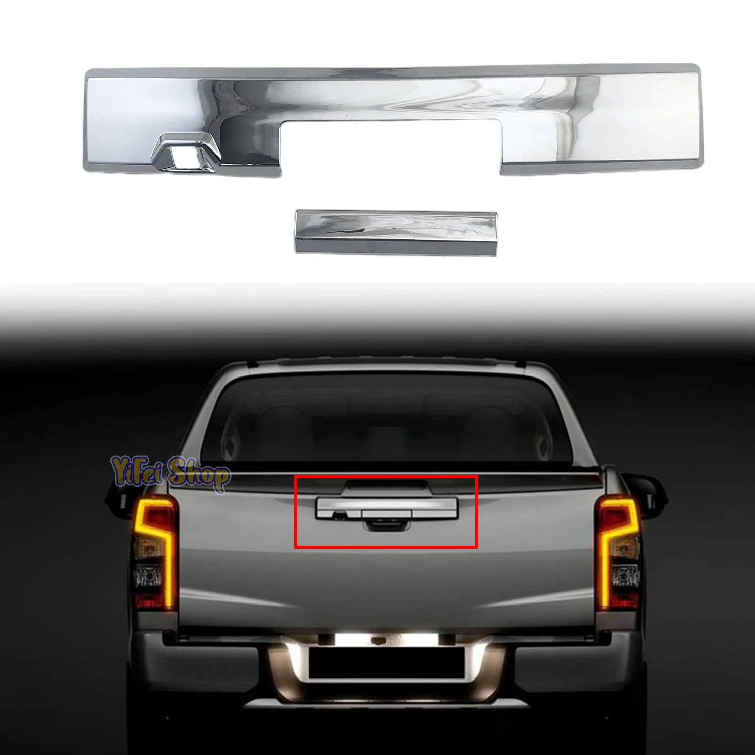 

New Paste Style Car ABS Chrom Accessories Plated Rear Trunk Lid Cover Trim For Mitsubishi Triton L200 2019 2020 2021 2022 2023