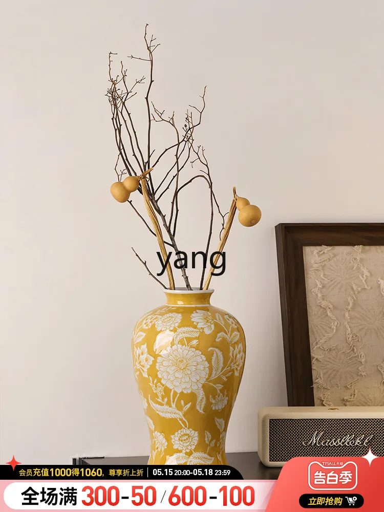 LXL Lucky Decoration Living Room TV Cabinet Vase Neo Chinese Style Ornaments Art Ceramic Flower Arrangement