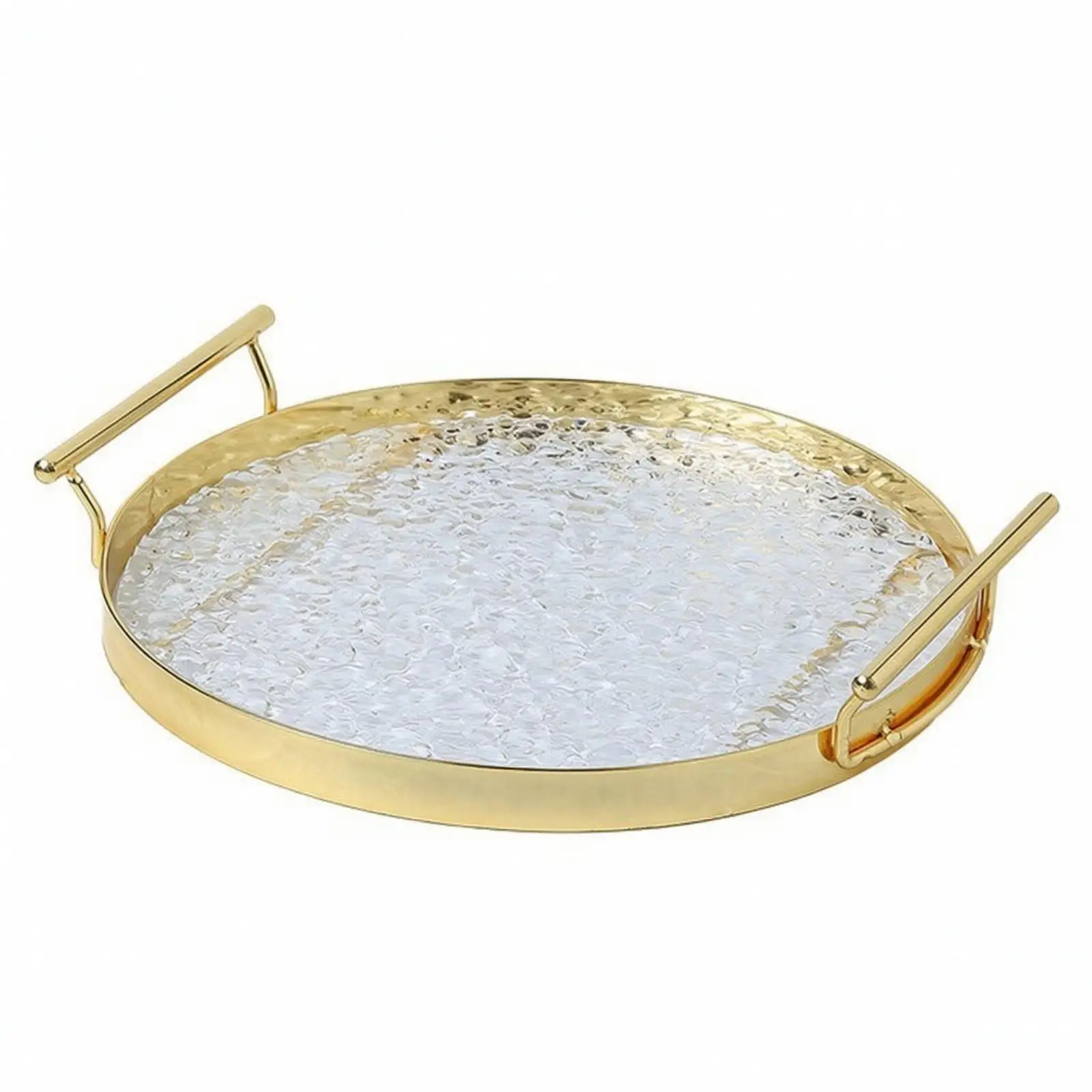 Acrylic Display Tray with Iron Art Gold Border Raised Edge for Afternoon Tea and Party Serving