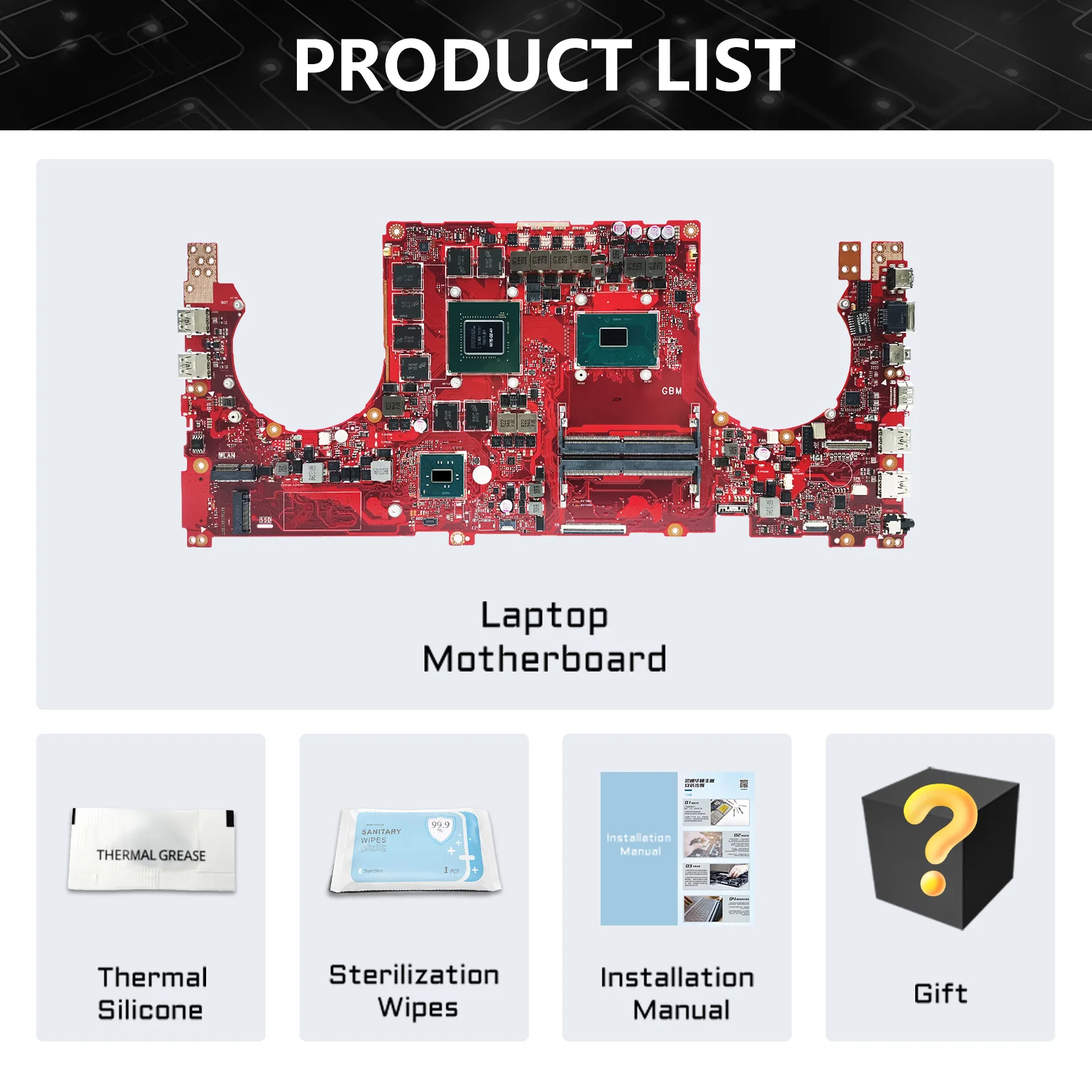 GL503VS Mainboard For ASUS ROG Strix Scar Editi GL503V GL503 Laptop Motherboard With i5 i7-7th GTX1070/8G 100% Fully Tested