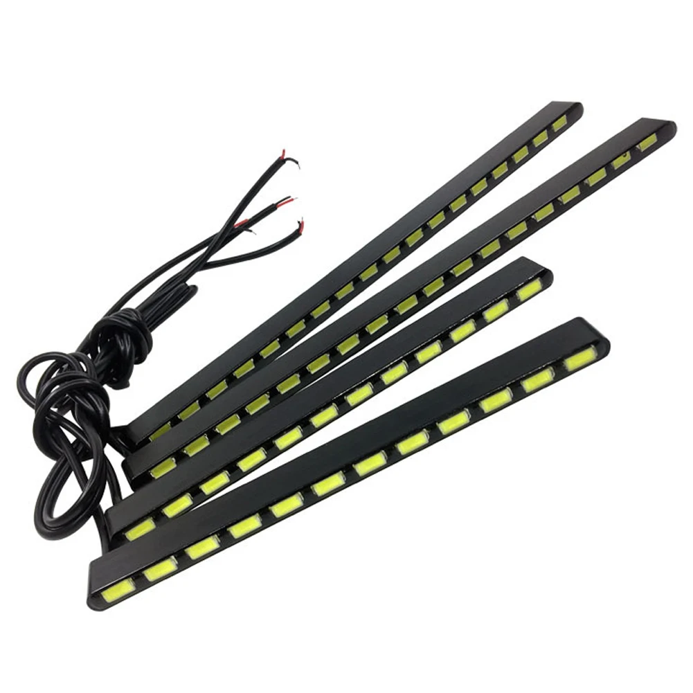 1PC Daytime Running Light 12/14/18LED SMD 7030 Fog Light Source Ultra-thin Super Bright Invisible Waterproof LED DRL Strip