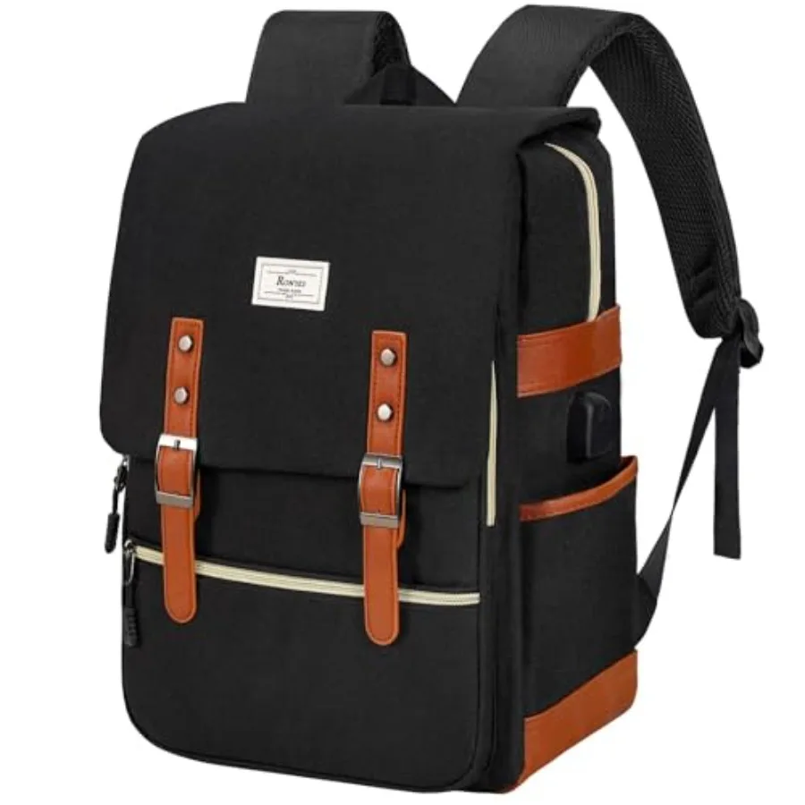 

Vintage Laptop Backpack for Women Men15.6 inch Bookbag Casual Daypack with USB Charging Port for College Work Backpacks