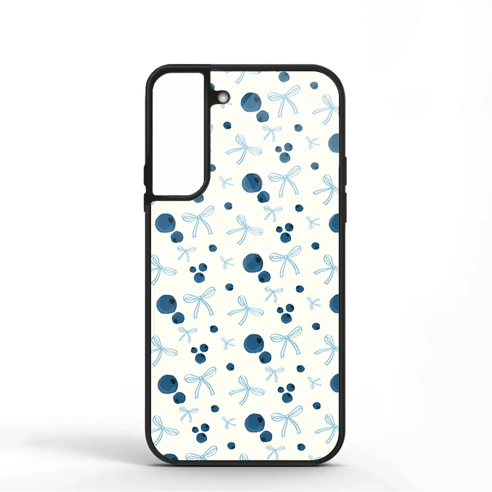 Blueberry Bows Phone Case For Samsung S10 S20 S21 S22 S24 S30 Plus ULTRA Mirror Acrylic Cover