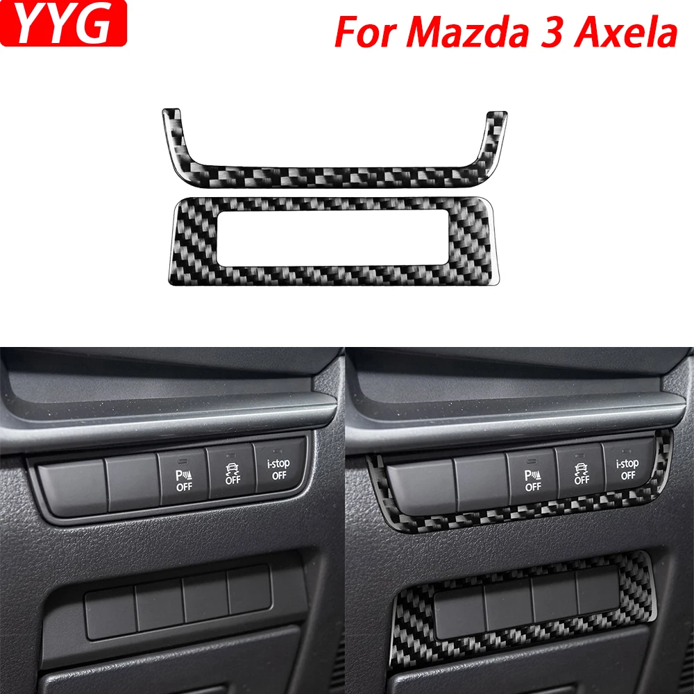 

For Mazda 3 Axela 2020-2024 Carbon Fiber Headlight Switch Control Panel Trim Cover Car Interior Decoration Accessories Sticker