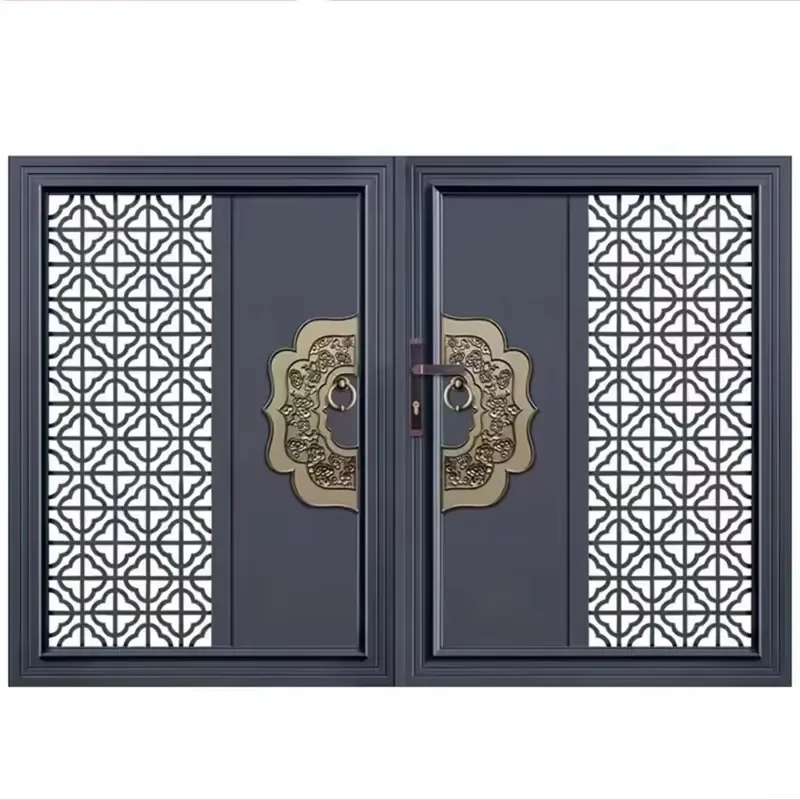 for Aluminum Alloy Art Villa Main Door New Chinese Style Entrance Door 5 Year Warranty Installation  Overall Project