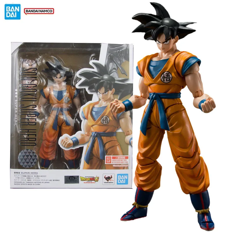 

Bandai оригинальная фигурка Dragon Ball, супер модель комплекта SHF Son Goku, коллекция супергероев, экшн-фигурка, модель, игрушки, подарки