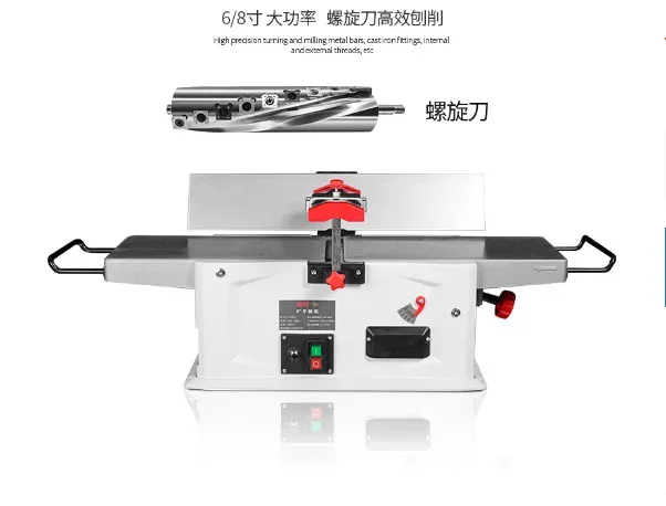 Desktop woodworking planer, small household electric multifunctional high-power spiral knife machinery