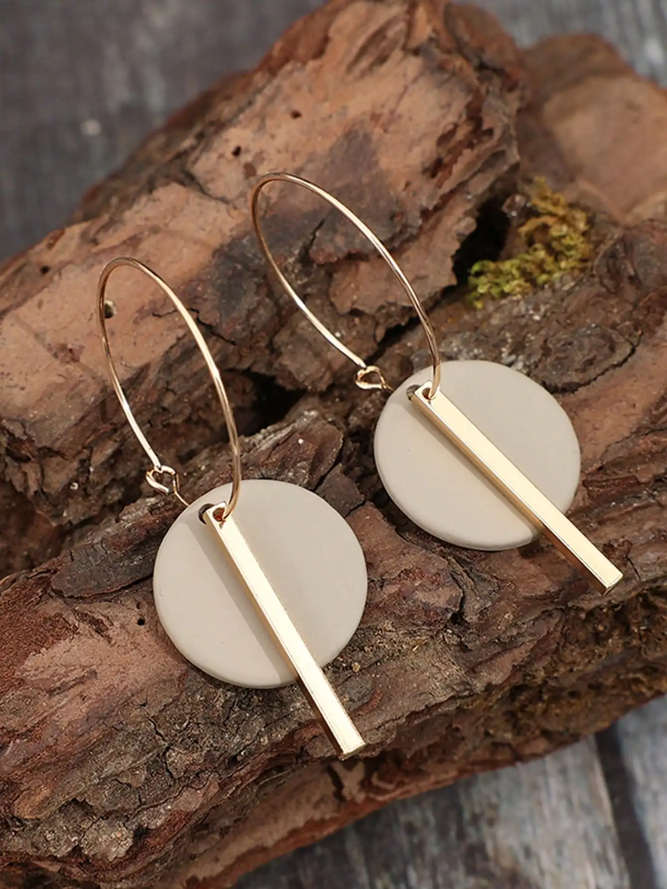 

Bohemian Geometric Round Bar Alloy Earrings Multicolor Hoop Earrings For Women