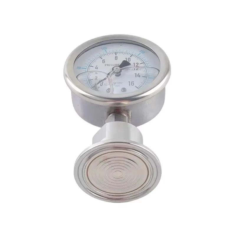 

Quick Installation M14 Chuck Connector Double Division Diaphragm Table Pressure Gauge Inner Outer Thread Valve Clamp for Liquid