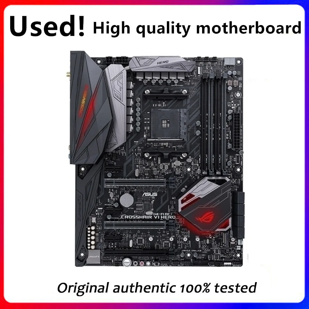 Used For ASUS ROG CROSSHAIR VI HERO (WI-FI AC) Motherboard Socket AM4 DDR4 For AMD X370 Original Desktop PCI-E 3.0 Mainboard