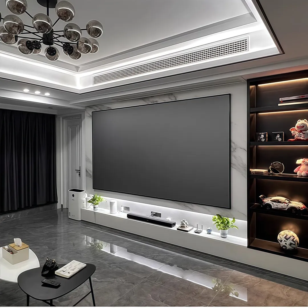 2026 Новый 130 дюймов 150 дюймов Френель с фиксированной рамкой, длинный проекционный экран для проектора с нормальной фокусировкой, антисветовая занавеска