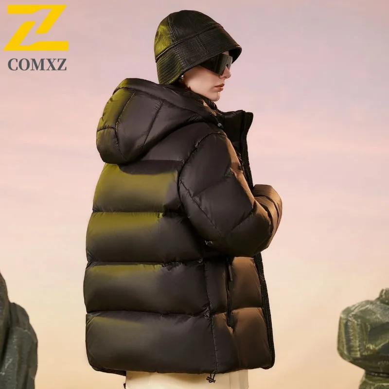 COMXZ Men Parker Coat 2025 Casual Fashion Ski Street Warm Thickened Travel Padded Jacket High Quality Snow Loose Winter Jackets