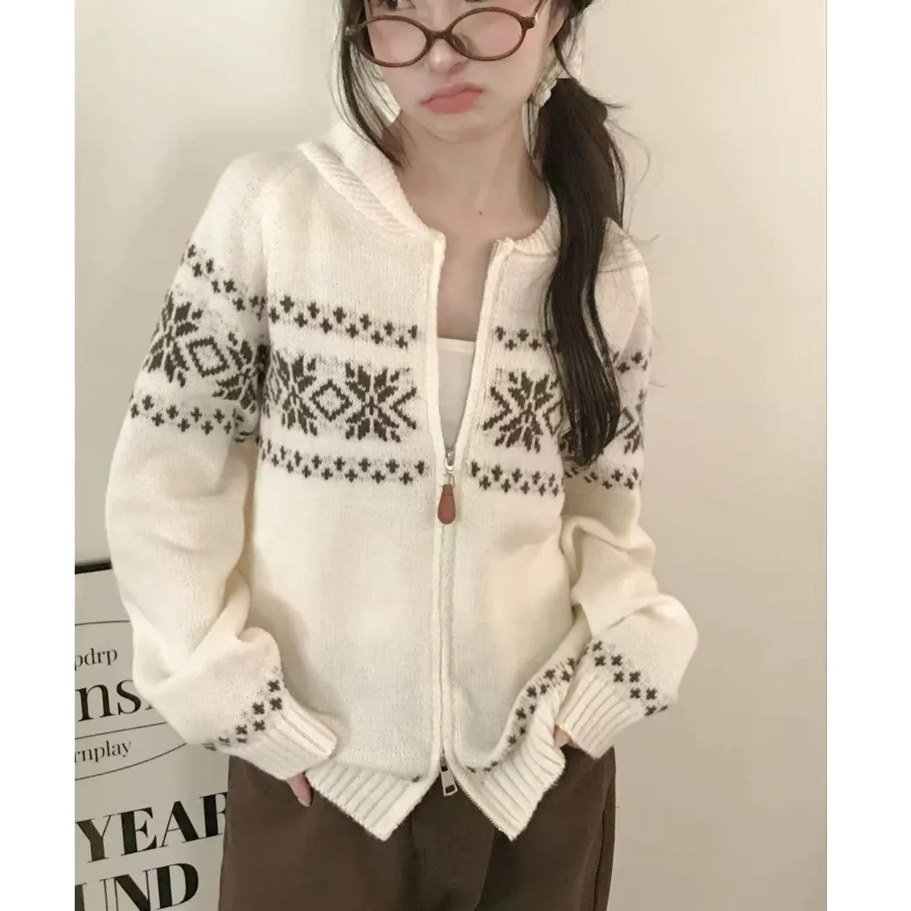 

Женский свободный длинный свитер Све, Jaet, шикарный осенне-зимний универсальный нежный модный топ в стиле ретро с вышивкой