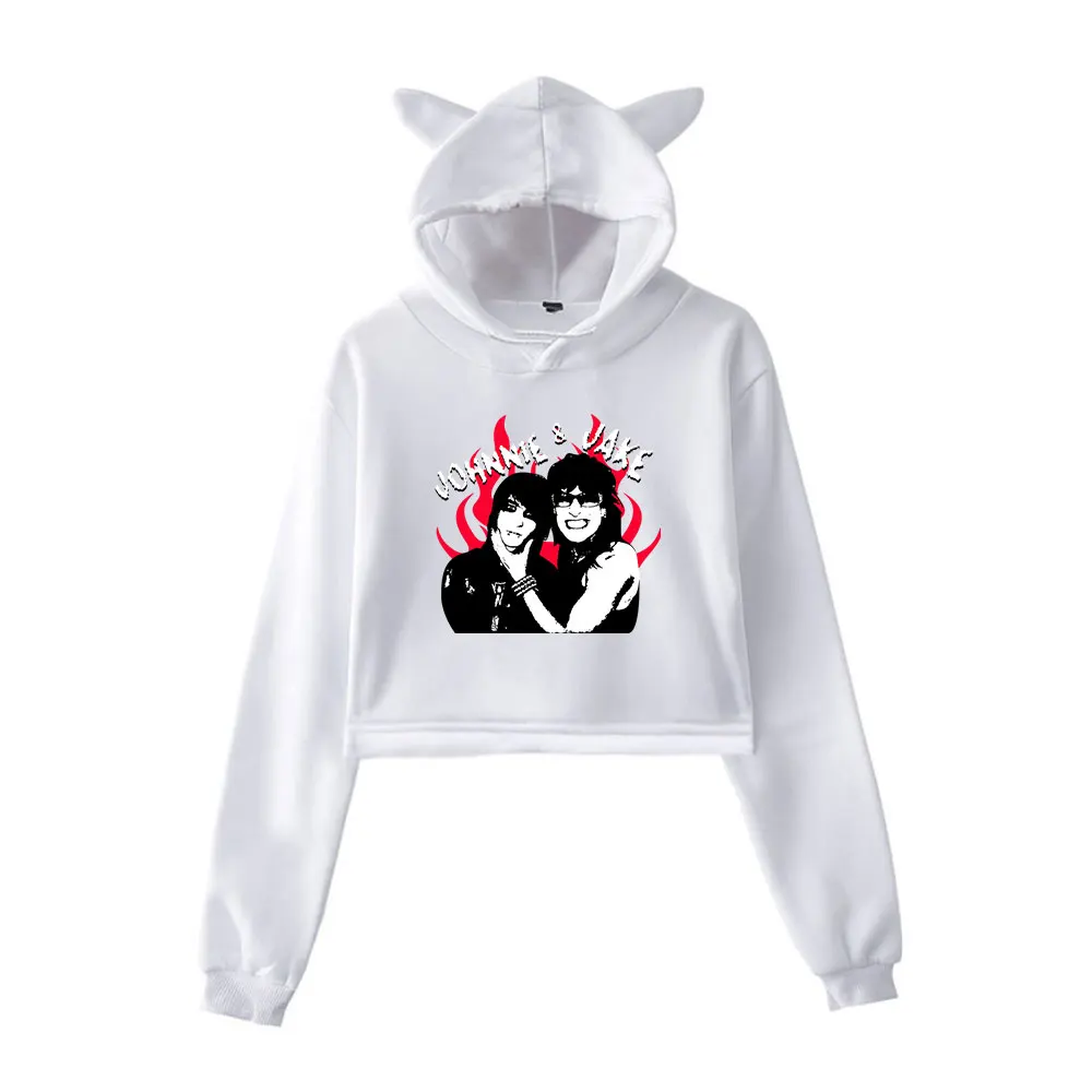 Jake Webber Jake & Johnnie Vintage 90s Streetwear logo Hoodie Merch Hoodies Sweatshirts for Girls Cat Ear Crop