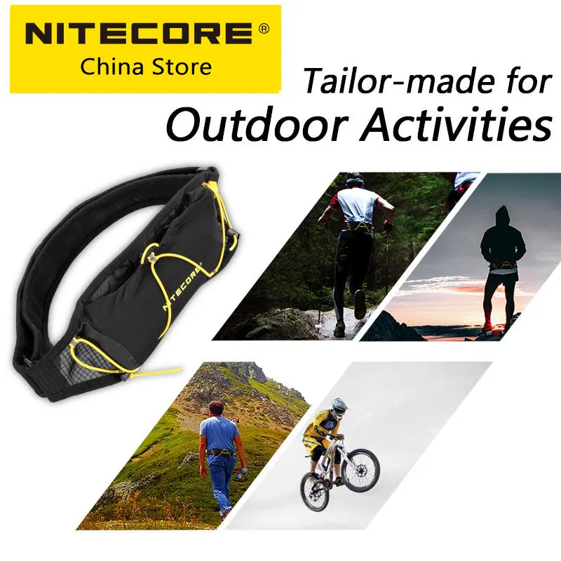 NITECORE Running Waist Bag BLT10 Travel Sports waist Belt with Soft Flask Outdoor Camping Cycling Trekking Pockets for Women Men