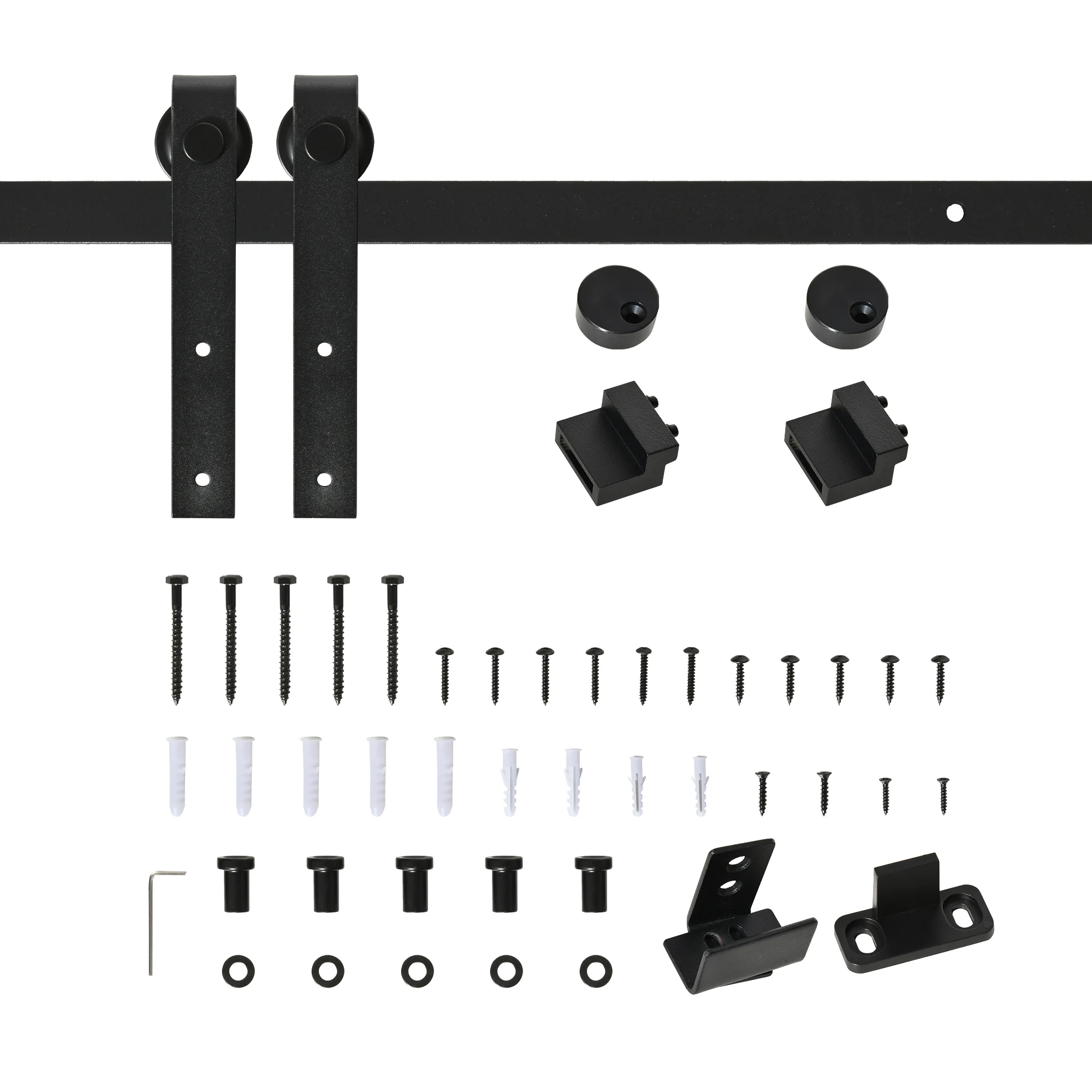 Homcom schuifdeurbeslag 200 cm met 2 koolstofstalen rails