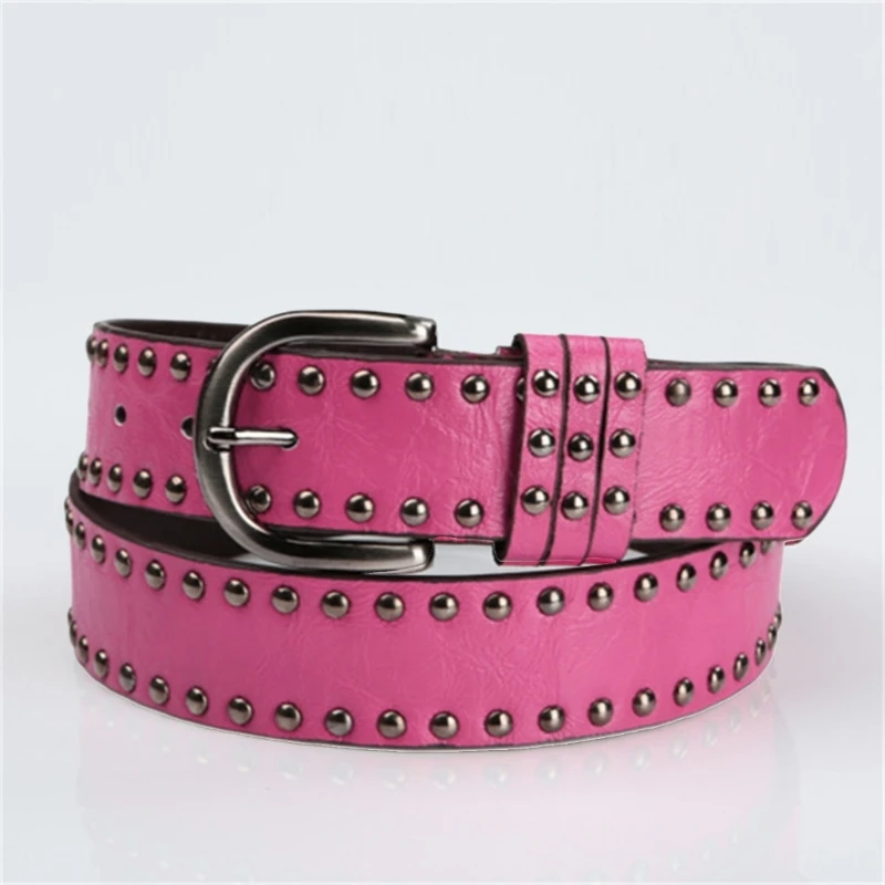 

Women Faux Leather Belt Studded Belt Jeans Belt Western Belt Cowgirl Buckle Belt