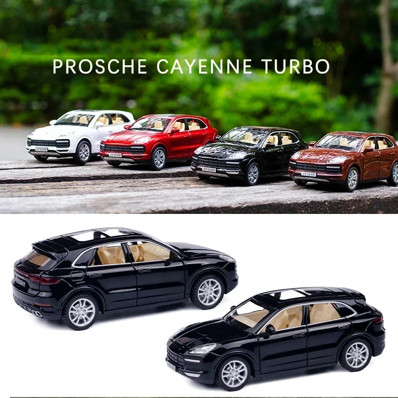 Porsche Cayenne Turbos modelo de aleación de simulación, coches de Metal en miniatura para niños, regalos para niños, Hottoys, fundido a presión,