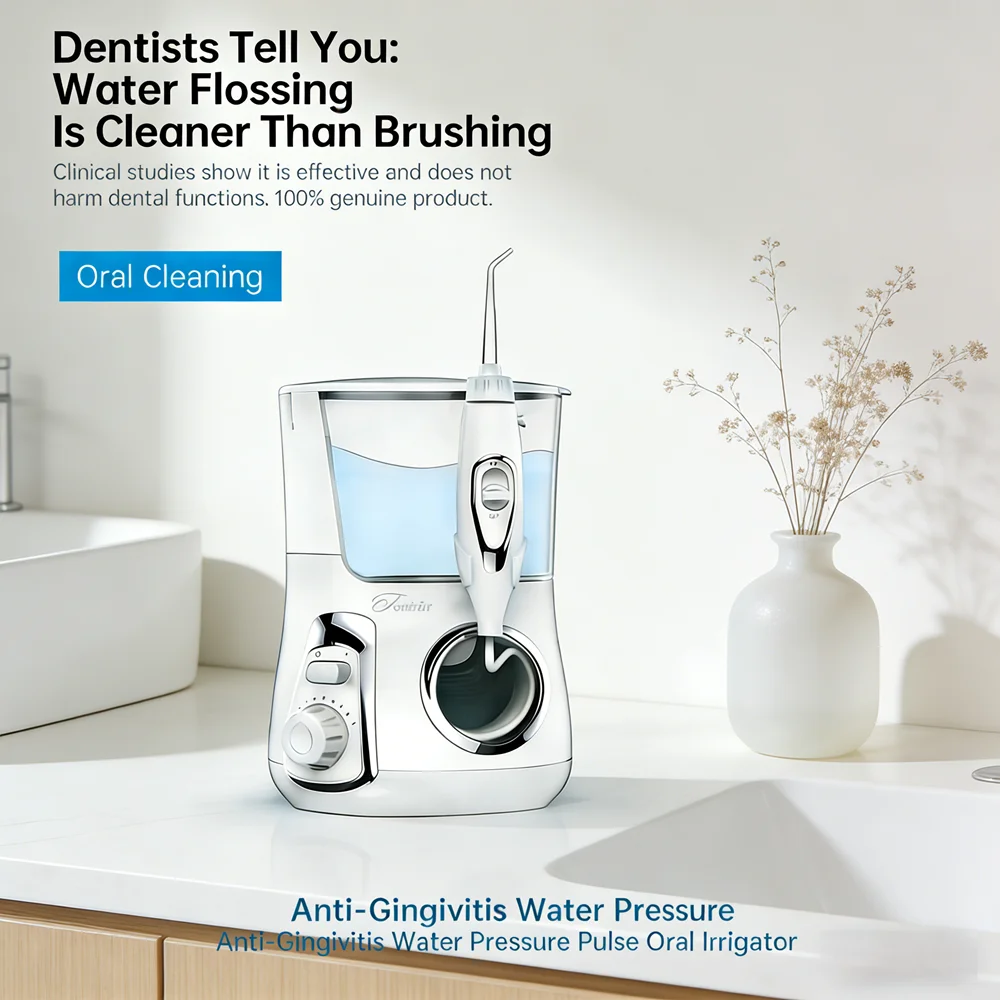 

Электрический ирригатор для чистки зубов, 10 режимов, 5 насадок, резервуар для воды 800 мл, бытовой зубной ирригатор