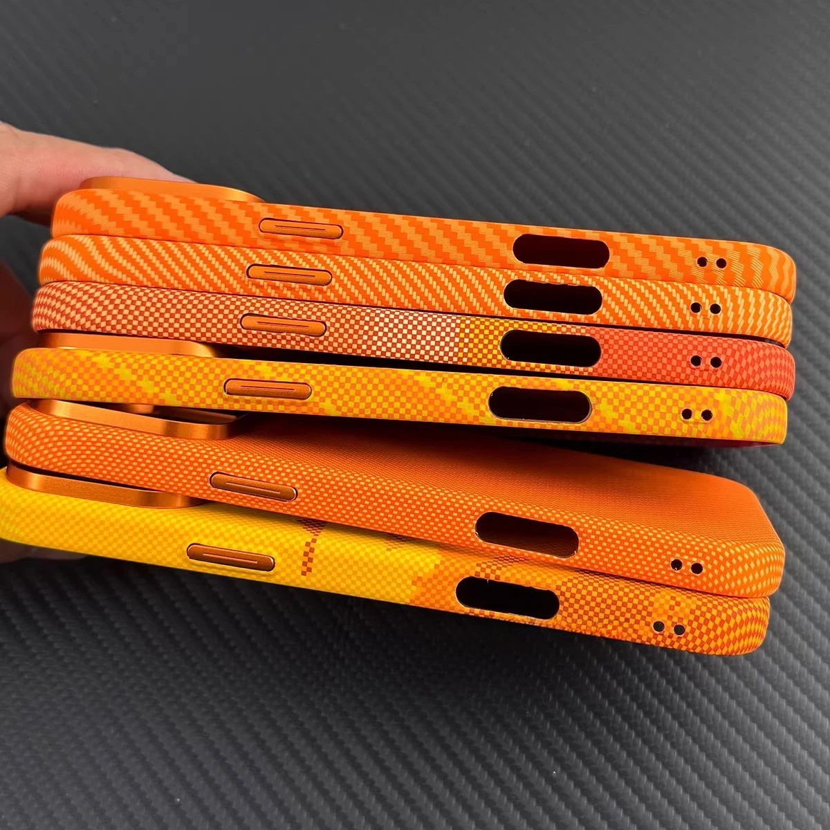 Vivid Orange Print Magnetic Phone Case for iPhone 17 Pro Max Carbon Color Hard PC Back Cover Camera Metal Frame Protection Shell