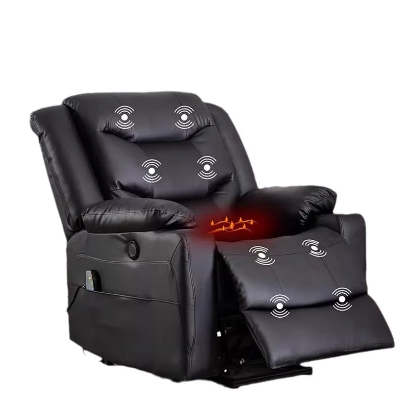 

First layer cowhide electric function leather sofa small apartment living room home theater single sofa can lie down and sleep