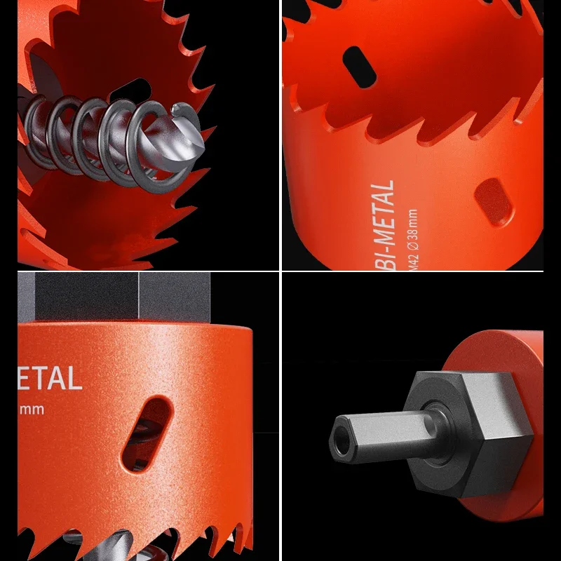 Juego de sierras de copa Hss, broca de acero de alta velocidad de 16-210Mm, corona de perforación para Metal, aleación de acero inoxidable,