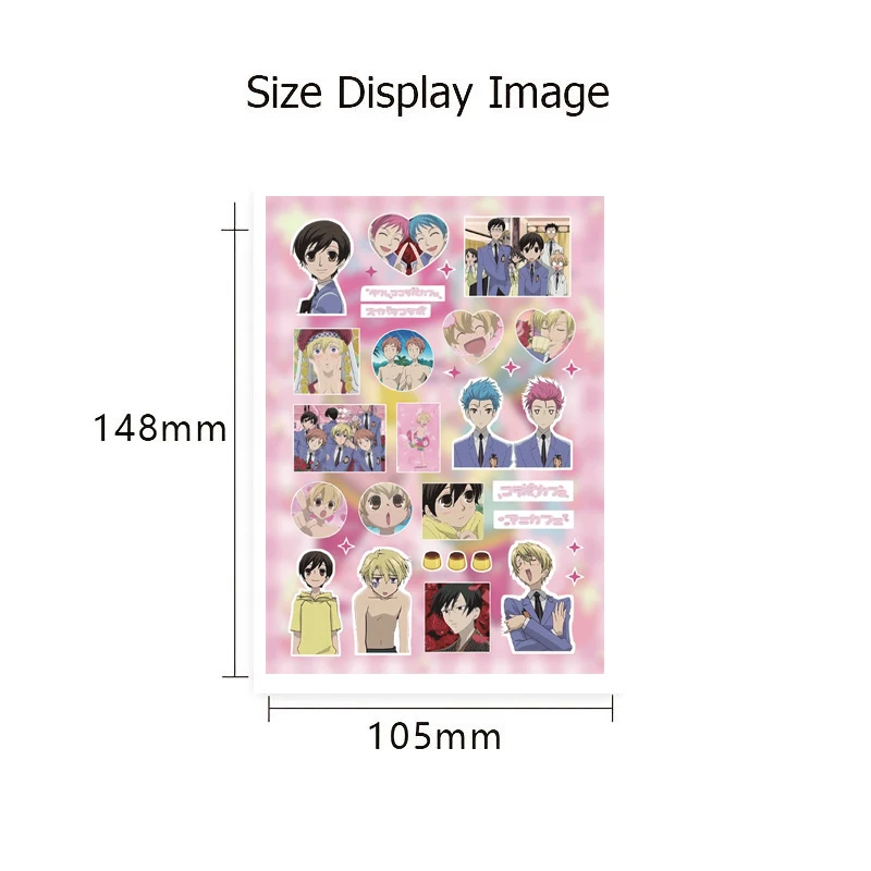 8/16 Blatt Ouran High School Host Club Graffiti-Puzzle-Aufkleber aus PVC-Material, personalisierte DIY-Aufkleber für Telefon und Scrapbook, wasserdicht – Detail 2