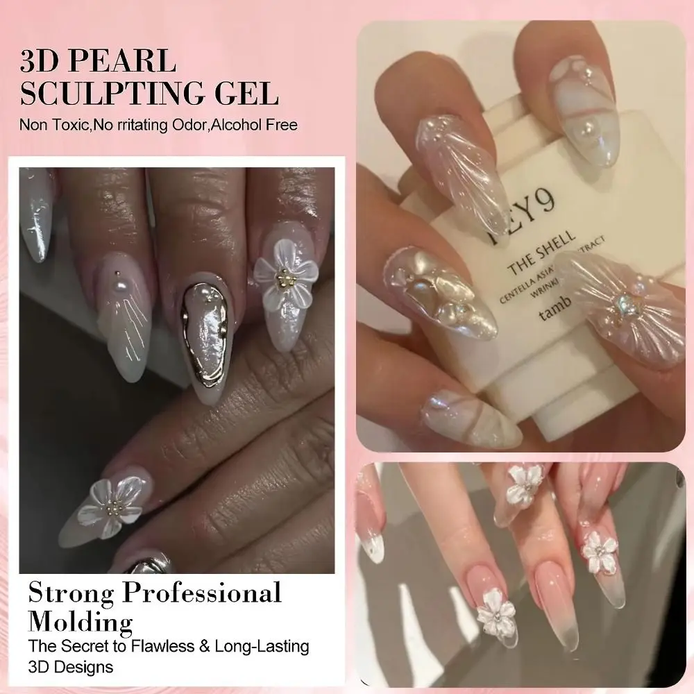 New DIY Nail Art Gel Nail Polish 5ml Non Stick Nail Styling Adhesive Hard Gel Long Lasting Nail Glitter