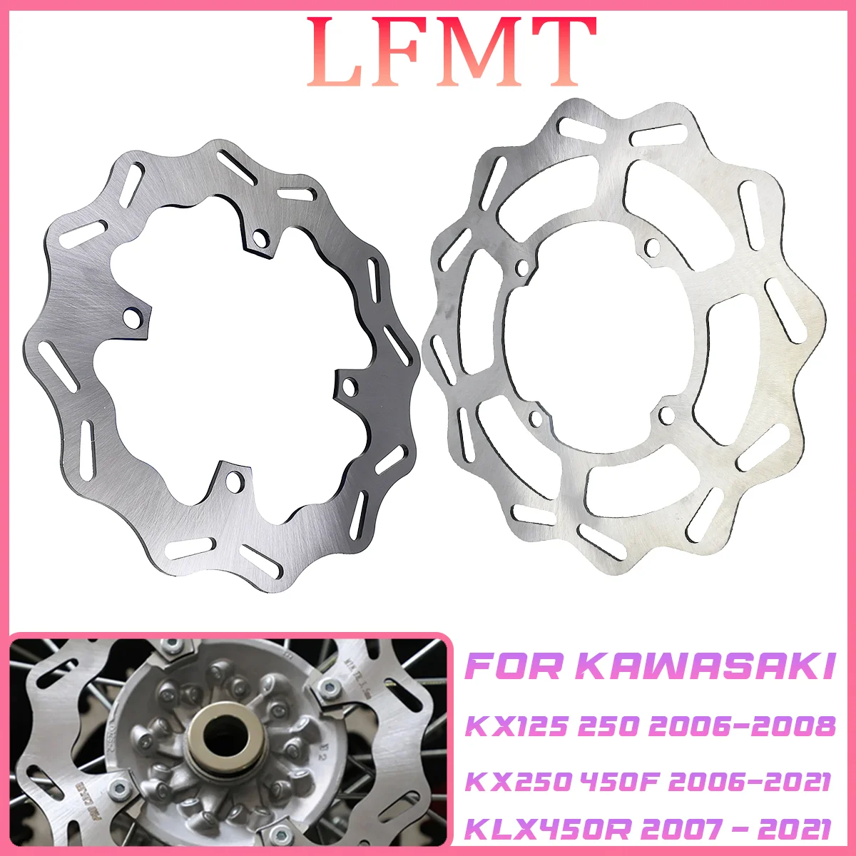 

Motorcycle 270mm 240mm Front Rear Brake Disc Rotor For Kawasaki KX KLX KX125 KX250 KX250F KX450F KLX450R Motocross Accessories