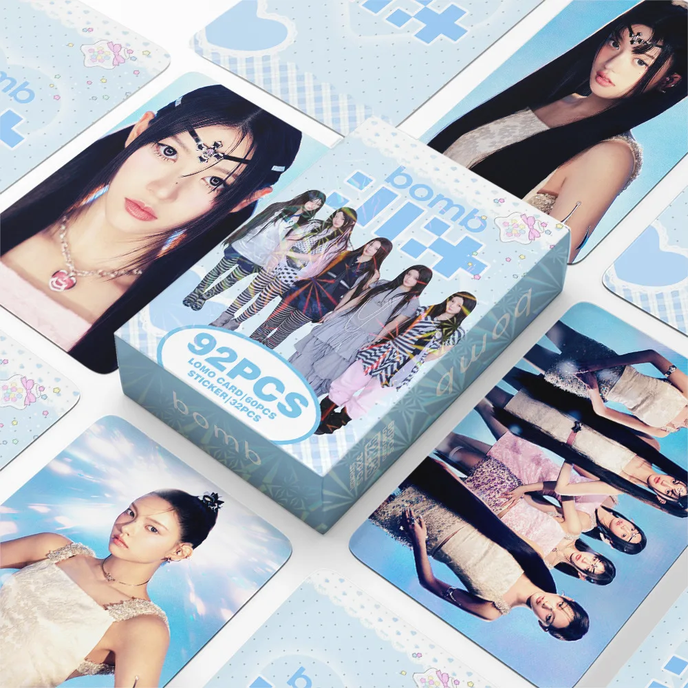 92A Girlgroup ILLIT Total Chain Neues Album BOMB Doppelseitige Promi-Fotokarten-Aufkleber Lomo-Karte – Detail 17