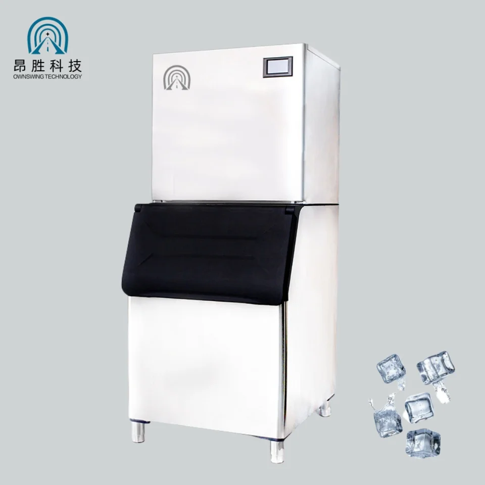 450kg Automatic Stainless Steel Ice Cube Maker Machine Water Cooling System for Professional Commercial Business Bar Cafe