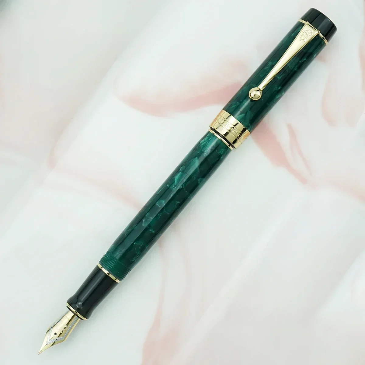 Groene Jinhao 100 Centennial Hars Vulpen EF/F/M/Gebogen Penpunt met Converter Schrijven Business Office Gift Inkt Pen