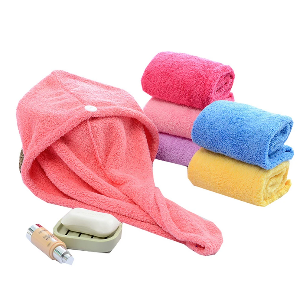 

3pcs Dry Hair Cap Shower Towel Wrap Coral Bathing Water Absorption Hat Microfiber Quick Drying Hair Towel Soft Durable Safe