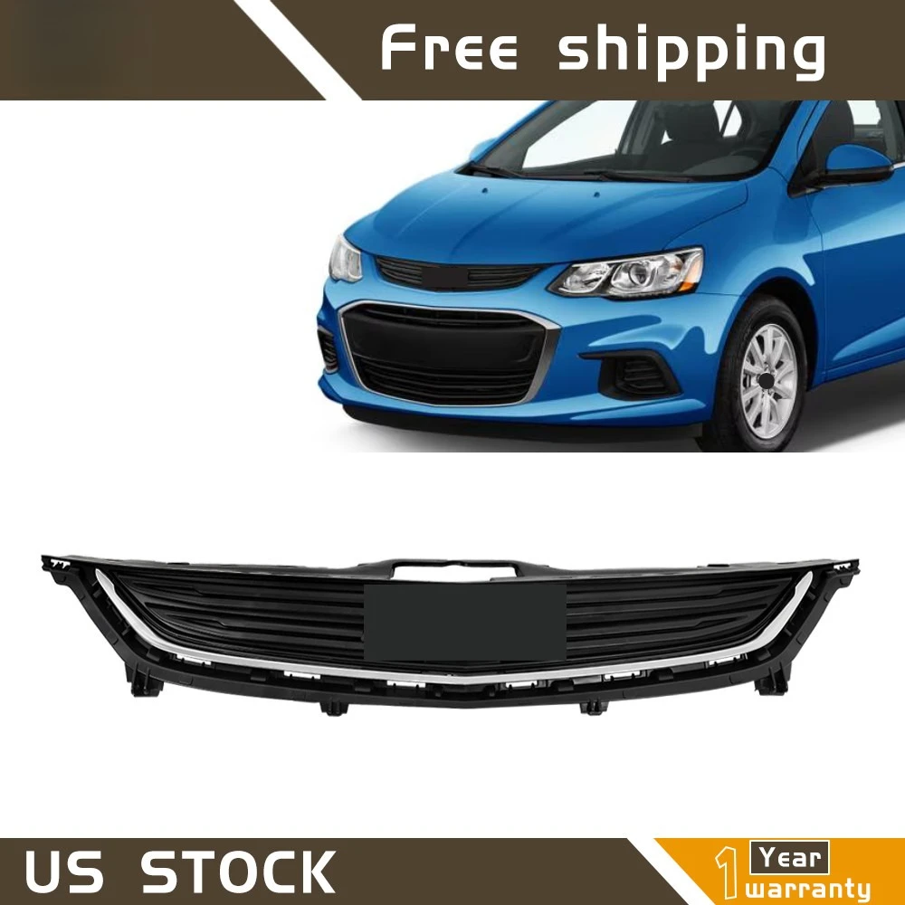 For Chevy Sonic 2017-2020 Front Upper Grille Grill Matte Black+Chrome 94538130