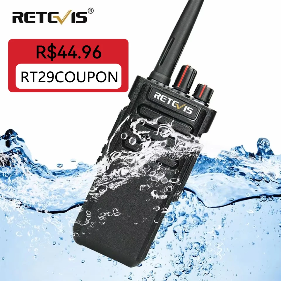 10W Radio Comunicador Profissional Longo Alcance RT29 Walkie Talkie à Prova D'água IP67 Profesional Radio ht Portáti Radios Comunicadores Longa Distância UHF Fazenda Fábrica Armazém Floresta