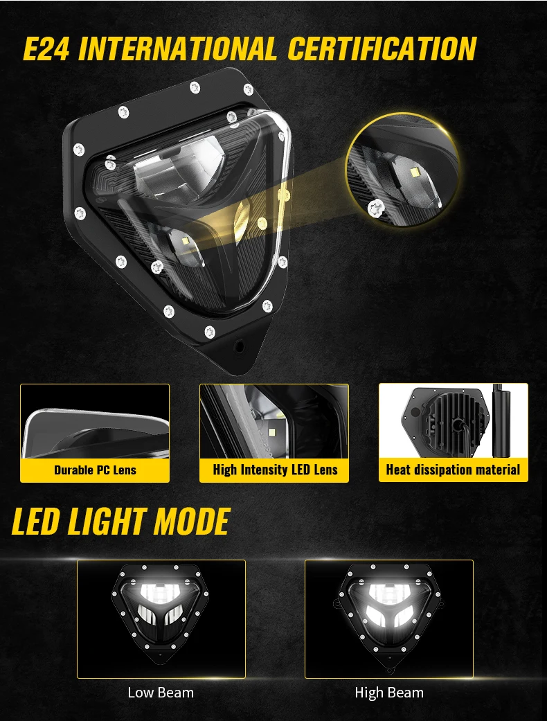 مصنع الساخن بيع Morsun E-mark المعتمدة دراجة نارية LED مجموعة مصابيح أمامية ل Sherco 2012-2023 الترابية دراجة LED كشافات الملحقات