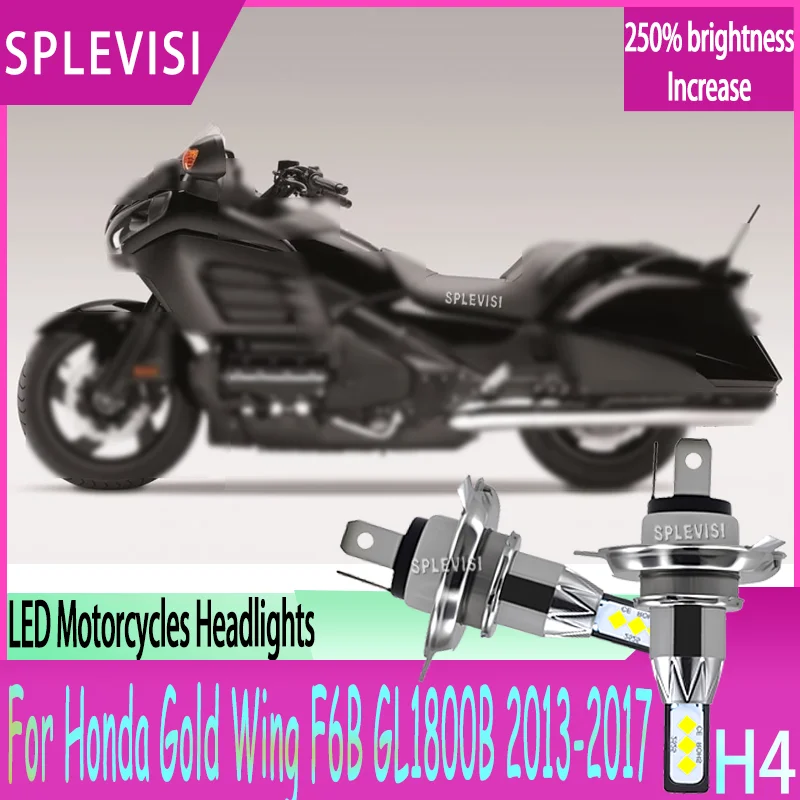 

6000k White High Bright H4 LED Bulb for Motorcycles - 6000LM 60w/Bulb For Honda Gold Wing F6B GL1800B 2013 2014 2015 2016 2017