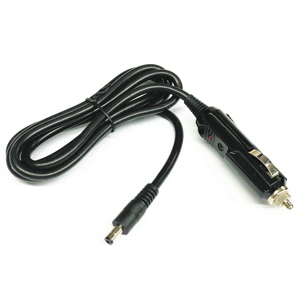 5FT DC5.5X2.5MM 12v 24v Cigarette Lighter Male Plug with LED Light 16AWG Wire 15A Fuse for Portable DVD Player, Car, Camera