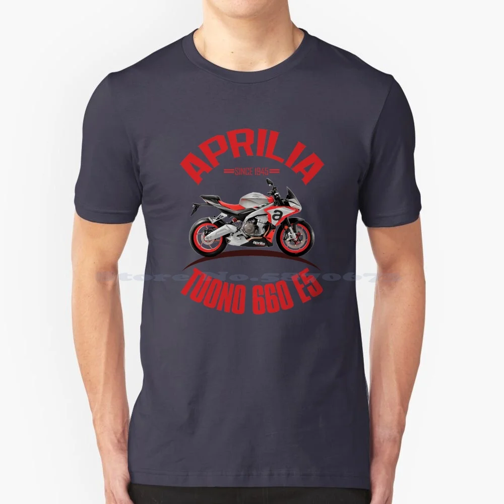 Designer Motorcycle Of Tuono 660 E5 T Shirt 100% Cotton Tee Tuono 660 E5 Racing Tuono V4 E5 Tuono V4 Factory Rs 660 Acid Gold