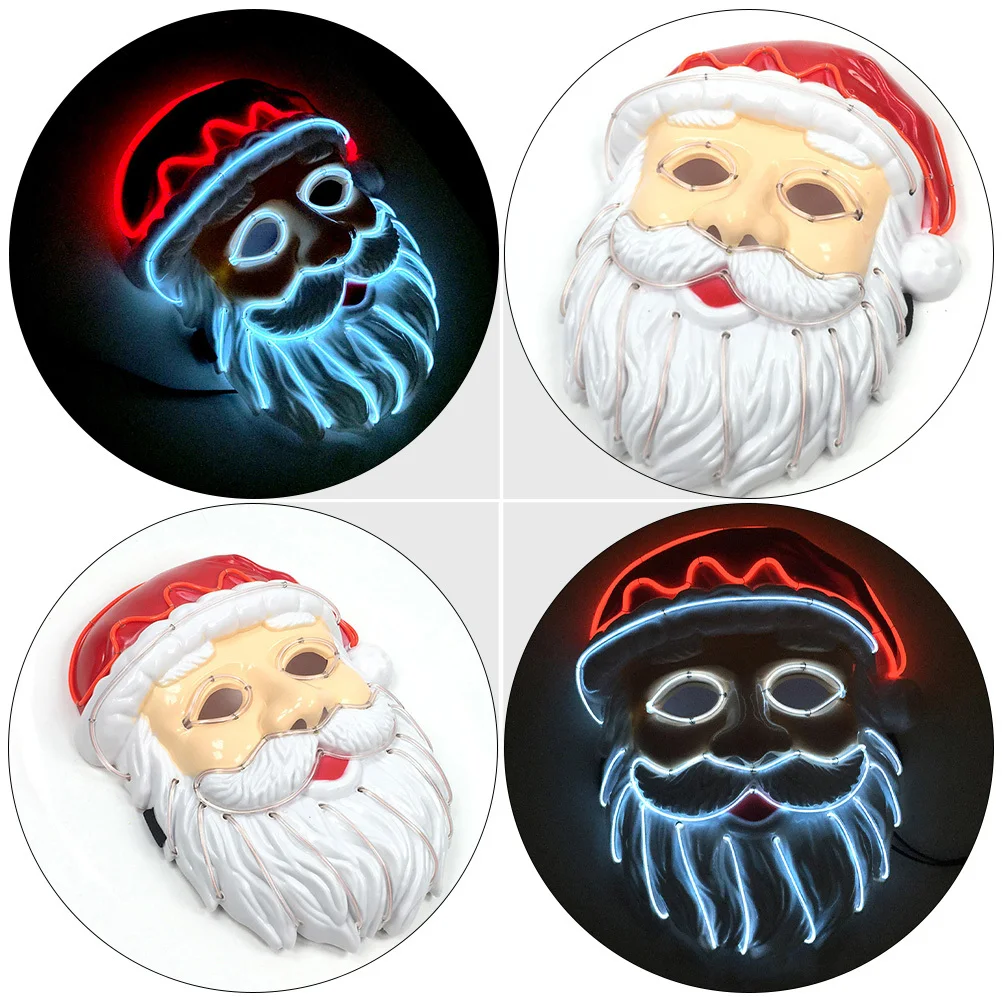 

Luminous Santa Claus Mask Christmas Style Party Mask Glow Decoration for Festivals and Celebrations Party Prop