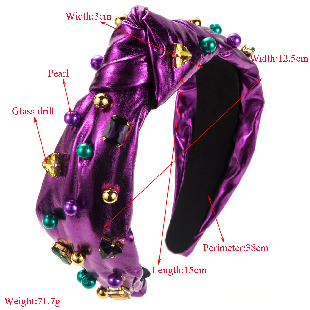 Irish Festival Fashion New  Women's Handmade Sewing Pearl Knotted Headband High Skull Top Carnival Hair Accessories