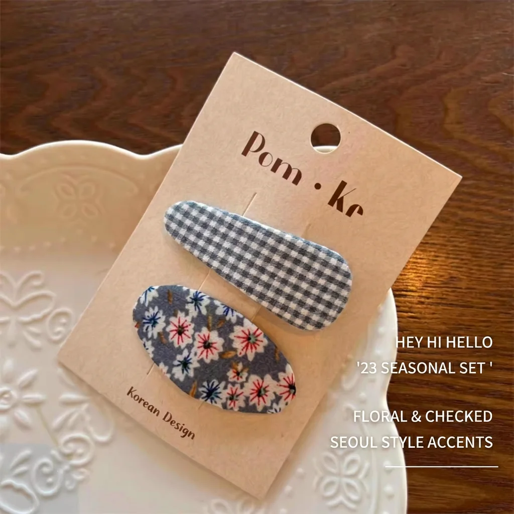 Girls Hair Clips Blue Embroidered Hair Clips Children Hair Clips Sweet For Photo Shooting Hairstyles