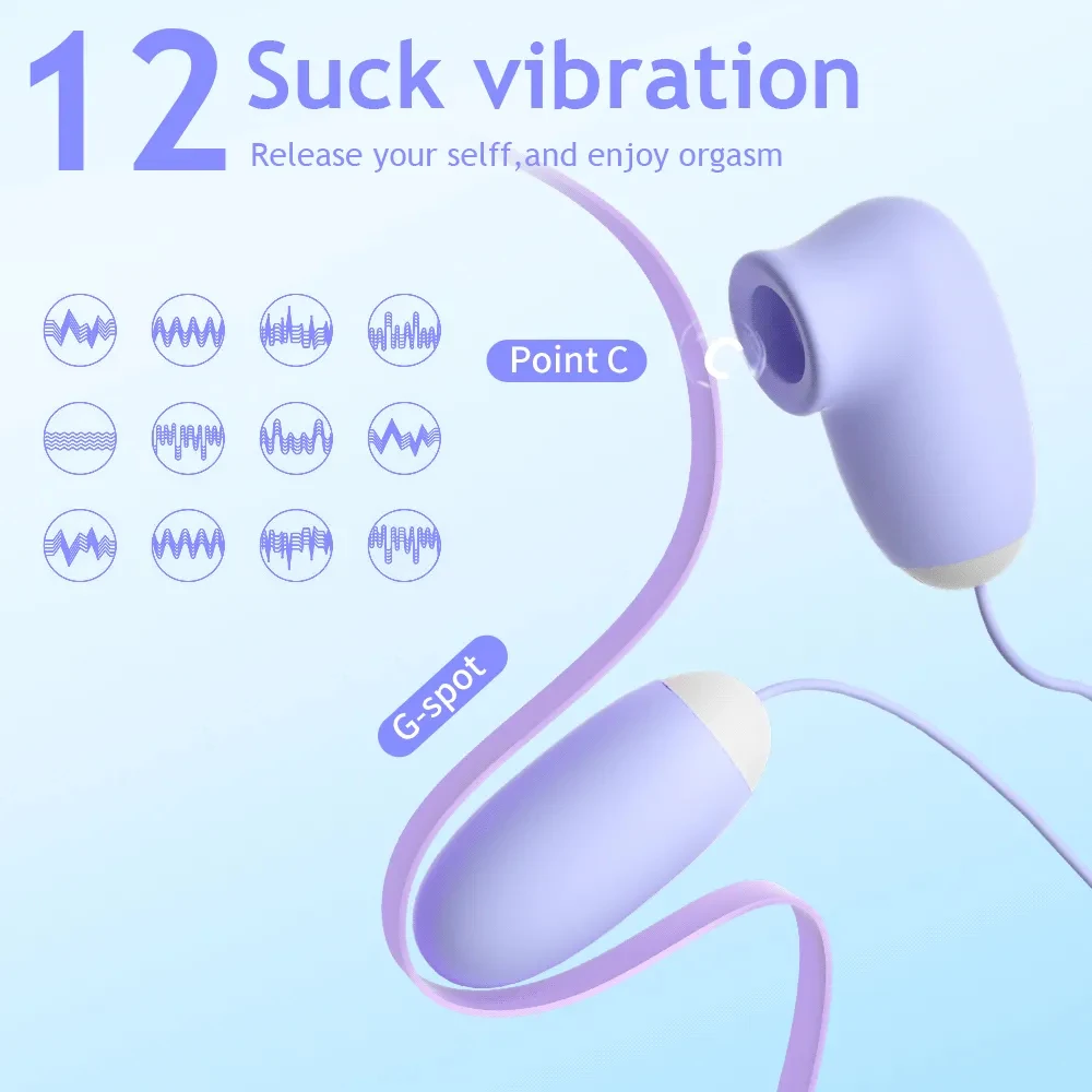 New Nipple Sucking Vibrator Egg Clit Vacuum Sucker Female Sex Toy Clitoris 2 In 1 Vibrating Stimulation for Adult Women Massager